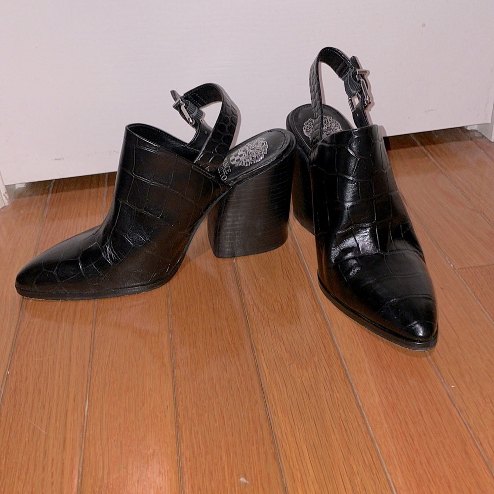 Vince Camuto Black Block Heel Slingback